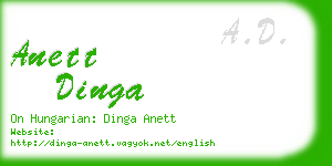 anett dinga business card